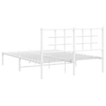 vidaXL Cadre de lit métal avec tête de lit blanc 140x200 cm