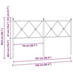 vidaXL Tête de lit de remplacement métal noir 160 cm