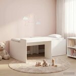 vidaXL Lit haut pour enfants avec bureau Blanc 98 5 x 200 cm