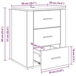 vidaXL Cabinet de chevet Chêne noir 50 x 36 x 60 cm Bois d'ingénierie