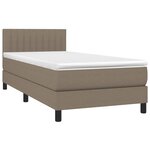 vidaXL Sommier à lattes de lit avec matelas Taupe 90x200 cm Tissu