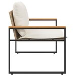 vidaXL banc avec coussin Beige et blanc crème 115 x 65 x 72 cm Rotin