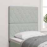 vidaXL Tête de lit en velours gris clair avec des boutons en cristal  80 cm