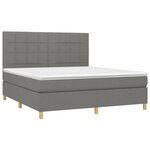 vidaXL Sommier à lattes de lit et matelas et LED Gris foncé 160x200 cm
