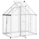 vidaXL Serre avec cadre de base argent 169x114x195 cm aluminium