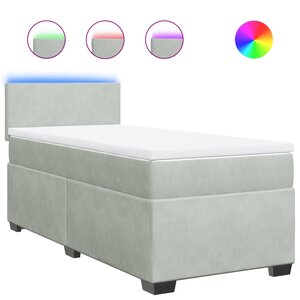 vidaXL Sommier à lattes de lit et matelas Gris clair 80x200 cm Velours