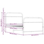 vidaXL Cadre de lit sans matelas 100x190 cm chêne fumé bois ingénierie