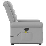 vidaXL Fauteuil de massage inclinable gris nuage tissu