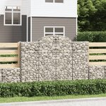 vidaXL Paniers à gabions arqués 4 Pièces 200x30x140/160 cm Fer galvanisé