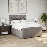vidaXL Sommier à lattes de lit avec matelas Taupe 140x190 cm Tissu