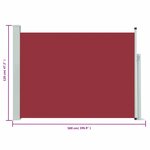 vidaXL Auvent latéral rétractable de patio 120x500 cm Rouge