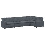 vidaXL Canapé modulaire avec coussins en velours gris foncé