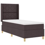 vidaXL Lit à Ressorts avec matelas Marron foncé 80 x 200 cm tissu