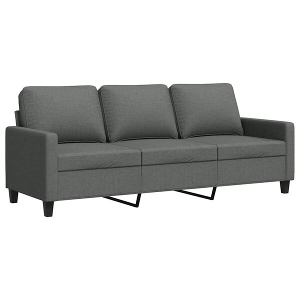 vidaXL Canapé à 3 places Gris foncé 180 cm Tissu
