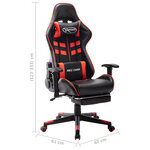 vidaXL Chaise de jeu avec repose-pied Noir et rouge Cuir artificiel