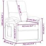 vidaXL Fauteuil inclinable électrique Vert foncé Tissu