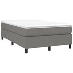 vidaXL Sommier à lattes de lit avec matelas Gris foncé 120x200cm Tissu