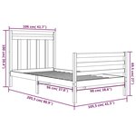 vidaXL Cadre de lit sans matelas blanc 100x200 cm bois massif