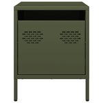 vidaXL Table de chevet vert olive 35x39x43 5 cm acier