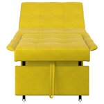 vidaXL Canapé-lit 3-en-1 avec design tirant en velours jaune