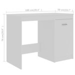 vidaXL Bureau Blanc 140x50x76 cm Bois d’ingénierie