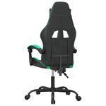 vidaXL Chaise de jeu Noir et vert Similicuir