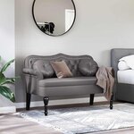 vidaXL Banc Chesterfield Gris 120 5 x 65 x 75 cm Cuir synthétique