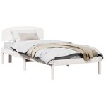 vidaXL Cadre de lit avec tête de lit Blanc 100 x 200 cm Pin massif