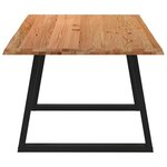 vidaXL Table à manger avec bord naturel 200x100x74cm bois massif chêne