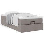 vidaXL Cadre de lit ottoman avec matelas taupe 90x200 cm tissu