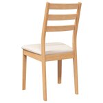 vidaXL Chaises à manger coussins 2 Pièces naturel bois massif caoutchouc