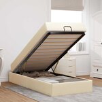vidaXL Cadre de lit avec matelas Crème 100 x 200 cm tissu