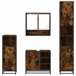vidaXL Ensemble meubles salle de bain 4 Pièces chêne fumé bois ingénierie
