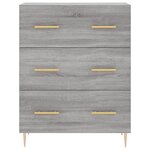 vidaXL Buffet haut Sonoma gris 69 5x34x180 cm Bois d'ingénierie