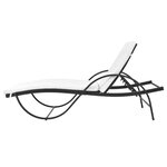 vidaXL Chaise longue avec coussin et table Résine tressée Noir