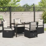 vidaXL Ensemble de jardin 5 pièces noir rattan poly