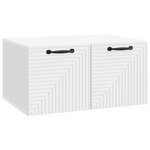 vidaXL Meuble TV mural Blanc 59 5 x 41 x 30 cm Bois d'ingénierie