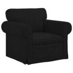 vidaXL Canapé 2 Pièces Noir 215 x 82 x 80 cm tissu