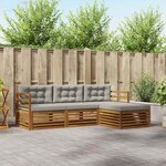vidaXL Ensemble de canapés d'extérieur 4 pc Gris Naturel et Clair