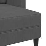 vidaXL Canapé 2 places avec méridienne en L Gris foncé 125 cm Lin