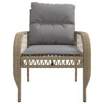 vidaXL Salon de jardin avec coussins 4 Pièces beige résine tressée
