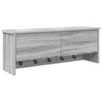 vidaXL Porte-manteau mural avec étagère Gris Sonoma 80 x 20 x 30 cm
