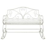 vidaXL Banc de jardin Blanc antique Acier