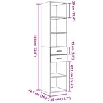 vidaXL Buffet haut chêne fumé 40x42 5x185 cm bois d'ingénierie