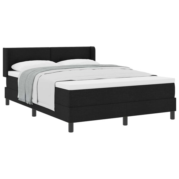 vidaXL Lit à ressorts avec tête de lit Noir 190 x 140 cm tissu