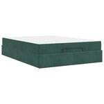 vidaXL Cadre de lit Vert foncé 140 x 200 cm Velours