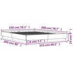 vidaXL Cadre de lit chêne fumé 150x200 cm bois d'ingénierie