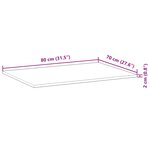 vidaXL Dessus de table rectangulaire 80x70x2 cm bois massif d'acacia