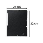 Chemise à élastiques sans Rabats carton 400g 24x32 cm Noir EXACOMPTA