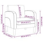 vidaXL Chaise de canapé avec accoudoirs noir 54 cm similicuir